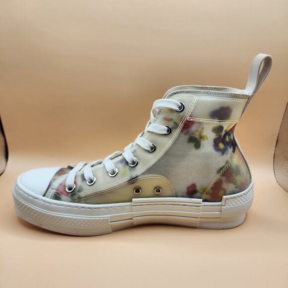 Dior women's shoes size 37 U.s. Size 6.5US B23 High Top Floral - Picture 5 of 11